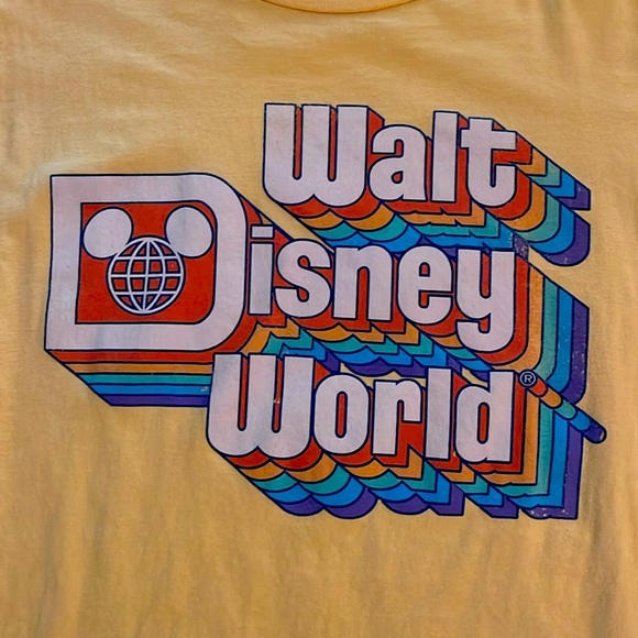 Walt Disney World Vintage Style Retro Colorful Graphic T Shirt XXL Tee Yellow - Picture 2 of 4